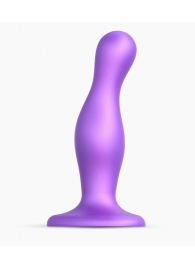 Фиолетовая насадка Strap-On-Me Dildo Plug Curvy size M - Strap-on-me - купить с доставкой в Сергиевом Посаде