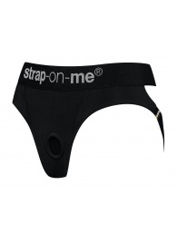 Черные трусики для насадок Heroine Lingerie Harness - size XL - Strap-on-me - купить с доставкой в Сергиевом Посаде