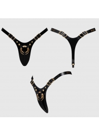 Черный пояс для фиксации насадок Strap-On-Me Leatherette Harness Fabulous - Strap-on-me - купить с доставкой в Сергиевом Посаде