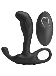 Черный изогнутый массажёр простаты с вибрацией и пультом ДУ - Baile - в Сергиевом Посаде купить с доставкой