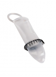 Закрытая насадка на пенис с подхватом мошонки и стимулирующими «ресничками» - Sextaz - в Сергиевом Посаде купить с доставкой