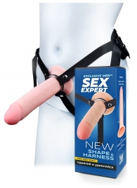 Мужской полый страпон на регулируемых ремешках - 22 см. - Sex Expert - купить с доставкой в Сергиевом Посаде