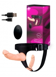 Женский страпон с 2 насадками, вибрацией и пультом ДУ - Erowoman-Eroman - купить с доставкой в Сергиевом Посаде