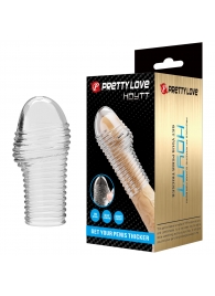 Прозрачная насадка на пенис с ребрышками Hoytt - 9 см. - Baile - в Сергиевом Посаде купить с доставкой