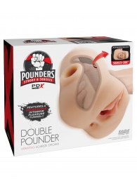 Телесный мастурбатор с вибрацией Double Pounder Vibrating Squeeze Stroker - Pipedream - в Сергиевом Посаде купить с доставкой