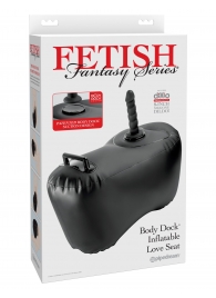 Черное надувное кресло с платформой для фиксации дилдо Body Dock Inflatable Love Seat - Pipedream - купить с доставкой в Сергиевом Посаде