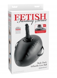 Черный надувной мяч с платформой для фиксации дилдо Body Dock Inflatable Love Ball - Pipedream - купить с доставкой в Сергиевом Посаде