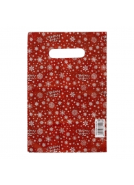 Красный подарочный новогодний пакет с вырубной ручкой (20х30 см) - Сима-Ленд - купить с доставкой в Сергиевом Посаде