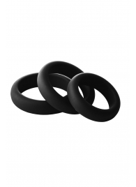 Набор из 3 черных эрекционных колец Smooth Silicone Cockring Pack - Dream Toys - в Сергиевом Посаде купить с доставкой