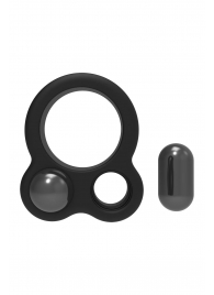Черное эрекционное кольцо с утяжелителями Cockring Dual Weight - Dream Toys - в Сергиевом Посаде купить с доставкой