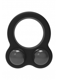 Черное эрекционное кольцо с утяжелителями Cockring Dual Weight - Dream Toys - в Сергиевом Посаде купить с доставкой