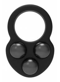 Черное эрекционное кольцо с утяжелителями - Dream Toys - в Сергиевом Посаде купить с доставкой