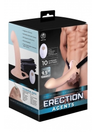 Телесный полый страпон с вибрацией Erection Agents - 24,1 см. - NMC - купить с доставкой в Сергиевом Посаде