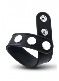 Черное эрекционное кольцо на кнопках - Blush Novelties - в Сергиевом Посаде купить с доставкой