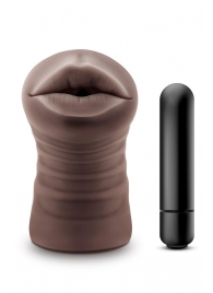 Коричневый мастурбатор-ротик Krystal Vibrating Masturbator - Blush Novelties - в Сергиевом Посаде купить с доставкой