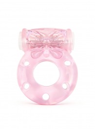 Розовое эрекционное виброкольцо с бабочкой - 1137 - в Сергиевом Посаде купить с доставкой