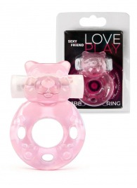 Розовое эрекционное виброкольцо в форме мишки - 1137 - в Сергиевом Посаде купить с доставкой