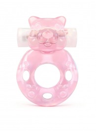 Розовое эрекционное виброкольцо в форме мишки - 1137 - в Сергиевом Посаде купить с доставкой
