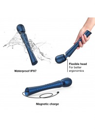 Синий вибромассажёр с насадками Man.wand Edgy - Manwan - в Сергиевом Посаде купить с доставкой