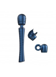 Синий вибромассажёр с насадками Man.wand Edgy - Manwan - в Сергиевом Посаде купить с доставкой