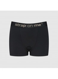 Черные трусики-боксеры для фиксации насадок Strap-on-me Harness Lingerie Allure - size XS - Strap-on-me - купить с доставкой в Сергиевом Посаде