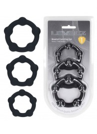 Набор из 3 эрекционных колец Beaded Silicone Cockring Set - Shots Media BV - в Сергиевом Посаде купить с доставкой