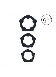 Набор из 3 эрекционных колец Beaded Silicone Cockring Set - Shots Media BV - в Сергиевом Посаде купить с доставкой