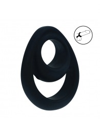 Черное эрекционное кольцо Double Ergo Silicone Cockring - Shots Media BV - в Сергиевом Посаде купить с доставкой
