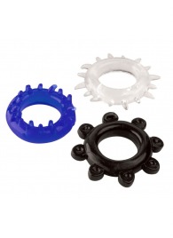 Набор из 3 эрекционных колец разного цвета и рельефа - Boys of Toys - в Сергиевом Посаде купить с доставкой