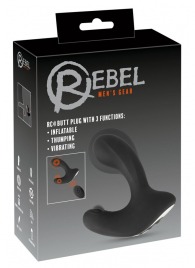Черная анальная вибропробка с функцией расширения RC Butt Plug with 3 functions - Orion - в Сергиевом Посаде купить с доставкой