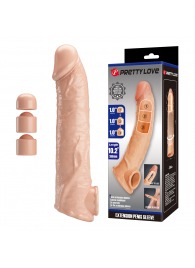 Телесный фаллоудлинитель с подхватом мошонки Silas - 26 см. - Baile - в Сергиевом Посаде купить с доставкой