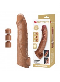 Карамельный фаллоудлинитель с подхватом мошонки Silas - 26 см. - Baile - в Сергиевом Посаде купить с доставкой