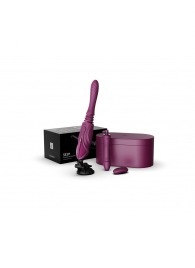 Фиолетовая секс-машина с функцией нагрева, насадками и присоской Sesh - Zalo - купить с доставкой в Сергиевом Посаде