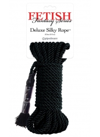 Черная веревка для фиксации Deluxe Silky Rope - 9,75 м. - Pipedream - купить с доставкой в Сергиевом Посаде