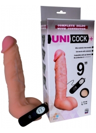 Фаллическая насадка Харнесс UNICOCK 9  с вибрацией - 24 см. - LOVETOY (А-Полимер) - купить с доставкой в Сергиевом Посаде