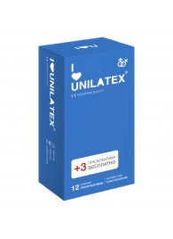 Классические презервативы Unilatex Natural Plain - 12 шт. + 3 шт. в подарок - Unilatex - купить с доставкой в Сергиевом Посаде