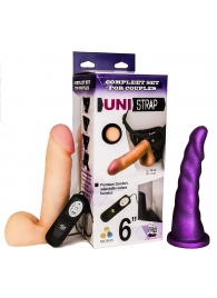 Вибрострапон с двумя насадками UniStrap - 18 и 18 см. - LOVETOY (А-Полимер) - купить с доставкой в Сергиевом Посаде