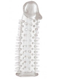 Прозрачная насадка на половой член с закрытой головкой и шипами - 12,5 см. - Toyfa Basic - в Сергиевом Посаде купить с доставкой