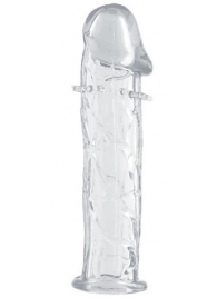Гладкая прозрачная насадка с усиками под головкой - 12,5 см. - Toyfa Basic - в Сергиевом Посаде купить с доставкой