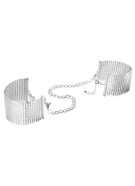 Серебристые наручники-браслеты Desir Metallique Handcuffs - Bijoux Indiscrets - купить с доставкой в Сергиевом Посаде
