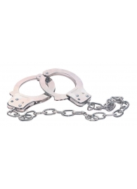 Наручники из металла с длинной цепочкой CHROME HANDCUFFS METAL HANDCUFFS W. KEY - NMC - купить с доставкой в Сергиевом Посаде