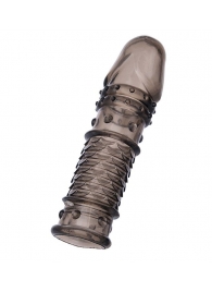 Дымчатая закрытая насадка ToyFa XLover с чешуйками и пупырышками - 13,5 см. - ToyFa - в Сергиевом Посаде купить с доставкой