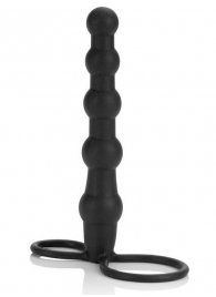 Насадка на пенис для двойного проникновения Silicone Beaded Double Rider - 14 см. - California Exotic Novelties - в Сергиевом Посаде купить с доставкой