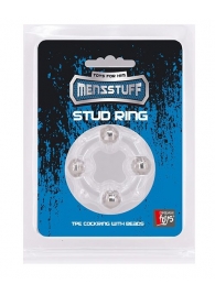 Эрекционное кольцо с 4 бусинами MENZSTUFF STUD RING CLEAR - Dream Toys - в Сергиевом Посаде купить с доставкой