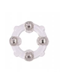 Эрекционное кольцо с 4 бусинами MENZSTUFF STUD RING CLEAR - Dream Toys - в Сергиевом Посаде купить с доставкой