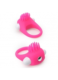 Розовое эрекционное кольцо с щеточкой LIT-UP SILICONE STIMU RING 5 - Dream Toys - в Сергиевом Посаде купить с доставкой