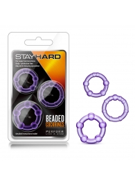 Набор из 3 фиолетовых эрекционных колец Stay Hard Beaded Cockrings - Blush Novelties - в Сергиевом Посаде купить с доставкой