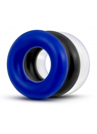 Набор из 3 разноцветных колец Stay Hard Donut Rings - Blush Novelties - в Сергиевом Посаде купить с доставкой