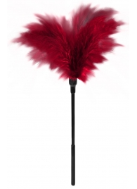 Пластиковая метелочка с красными пёрышками Small Feather Tickler - 32 см. - Blush Novelties - купить с доставкой в Сергиевом Посаде