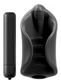 Чёрный мастурбатор Vibrating Silicone Stimulator с вибрацией - Pipedream - в Сергиевом Посаде купить с доставкой